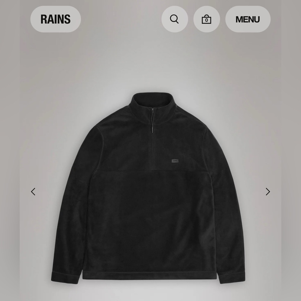 Men’s RAINS Addis Fleeco Half Zip NWT